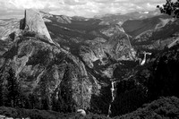 yosemite, "sierra nevada", "National park", California, "black and white", "half dome", landscape, "glacier point"